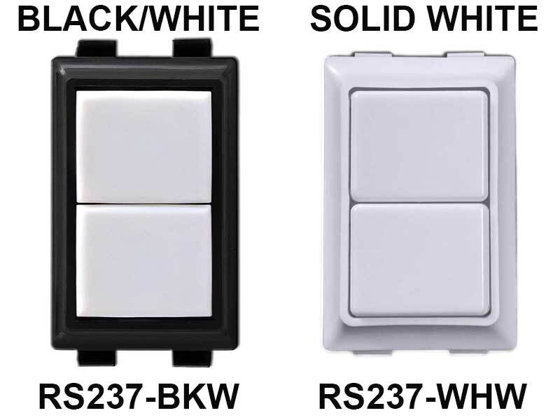GE low voltage switches old RS237-BKW new RS237-WHW GE low voltage switches RS237 black white plus RS237 solid white